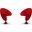 Curl Swivel Accent Chair in Red and Polished Chrome (Set of 2)