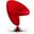 Curl Swivel Accent Chair in Red and Polished Chrome