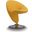 Curl Swivel Accent Chair in Yellow and Polished Chrome
