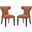 Curve Orange Dining Side Chair Fabric Set of 2