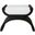 Curved Base Stool With White Linen Cushion In Espresso Oak