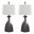 Curvo 30 Inch Polyresin Table Lamp Set of 2 In Rubbed Grey Slate and White