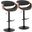 Curvo Adjustable Barstool Set of 2 In Black and Dark Gray