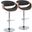 Curvo Adjustable Barstool Set of 2 In Dark Gray