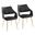 Curvo High Back Upholstered Chair Set of 2 In Gold and Black