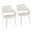 Curvo High Back Upholstered Chair Set of 2 In White and Chrome