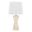 Curvo Square 27 Inch Ceramic Table Lamp In Cream Ceramic and White Shade
