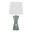 Curvo Square 27 Inch Ceramic Table Lamp In Sage Green Ceramic and White