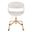 Curvo Upholstered Faux Leather Task Chair In Gold and White