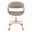 Curvo Upholstered Faux Leather Task Chair In Light Grey and Gold