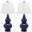 Cybil Navy and Off-White 26 Inch Double Gourd Lamp Set of 2
