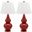 Cybil Red and Off-White 26 Inch Double Gourd Lamp Set of 2