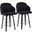 Dahlia Counter Stool Set of 2 In Black/Chrome
