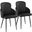 Dahlia Leather Dining Chair Set of 2 In Black