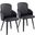 Dahlia Faux Leather Dining Chair Set of 2 In Black