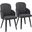 Dahlia Fabric Dining Chair Set of 2 In Black and Grey