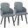 Dahlia Faux Leather Dining Chair Set of 2 In Black and Grey