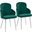 Dahlia Dining Chair Set of 2 In Chrome and Green