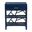 Daina Natural Rattan Nightstand with Drawer and Open Shelves In Blue