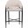 Dame Fabric Upholstered Counter Stool Set of 2 In Beige and Matte Black