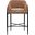 Dame Fabric Upholstered Counter Stool Set of 2 In Cognac and Matte Black