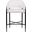 Dame Fabric Upholstered Counter Stool Set of 2 In Cream and Matte Black
