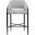 Dame Fabric Upholstered Counter Stool Set of 2 In Grey and Matte Black