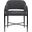 Dame Fabric Upholstered Dining Chair Set of 2 In Black and Matte Black