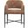 Dame Fabric Upholstered Dining Chair Set of 2 In Cognac and Matte Black