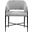 Dame Fabric Upholstered Dining Chair Set of 2 In Grey and Matte Black
