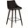Dani 26 Inch Brown Faux Leather Barstool In Walnut Glazed Finish