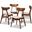 Danica Mid-Century Modern Transitional Light Beige Fabric Upholstered and Walnut Brown Finished Wood 4-Piece Dining Chair Set
