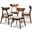 Danica Mid-Century Modern Transitional Light Grey Fabric Upholstered and Walnut Brown Finished Wood 4-Piece Dining Chair Set