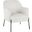Daniella Contemporary Accent Chair In Black Metal And Cream Fabric