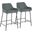 Daniella Industrial Counter Stool In Black Metal And Green Faux Leather - Set Of 2