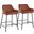 Daniella Industrial Fixed-Height Counter Stool In Black Metal And Camel Faux Leather - Set Of 2