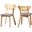 Dannell Grey Fabric And Natural Oak Finished Wood Dining Chair Set of 2