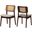 Dannon Fabric and Wood Dining Chair Set of 2 In Grey and Walnut Brown