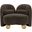 Daphne Boucle Fabric Chair In Natural Brown and Black