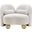 Daphne Boucle Fabric Chair In Natural and Cream and Black