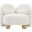 Daphne Chenille Fabric Chair In Natural and Cream and Black