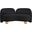 Daphne Chenille Fabric Loveseat In Black and Natural