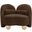 Daphne Velvet Chair In Natural Brown and Black