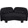 Daphne Velvet Loveseat In Black and Natural