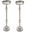 Dapper Round 26 Inch Iron Martini Side Tables Set of 2 In Brushed Silver