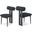 Dario Boucle Fabric Dining Chair Set of 2 In Black