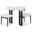 Dario Boucle Fabric Dining Chair Set of 2 In Cream/Matte Black
