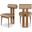 Dario Vegan Leather Dining Chair Set of 2 In Tan/Walnut