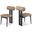 Dario Vegan Leather Dining Chair Set of 2 In Tan/Matte Black