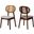 Darrion Fabric and Wood Dining Chair Set of 2 In Grey and Walnut Brown